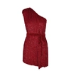 RETROFÉTE ELLA RED ONE-SHOULDER SEQUIN MINI DRESS,3712291