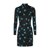 Marcia Mireille Cutout Floral-print Stretch-jersey Mini Dress In Black