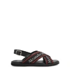 Alexander Mcqueen Cross Strap Sandals In Black