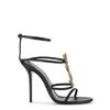 Saint Laurent Cassandra Ysl Strappy Sandal In Black