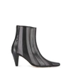 KALDA LIO 75 STRIPED LEATHER ANKLE BOOTS,3725495
