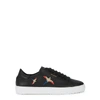 AXEL ARIGATO CLEAN 90 BLACK EMBROIDERED LEATHER SNEAKERS,3725611