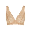 Hanro Moments Sand Lace Soft-cup Bra In Beige