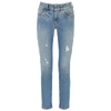 GIVENCHY BLUE DISTRESSED SKINNY JEANS,3723860