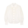 ZIMMERMANN PEGGY IVORY EMBROIDERED LINEN SHIRT,3109686