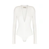 ALEXANDRE VAUTHIER OFF-WHITE PLUNGE BODYSUIT,3106897