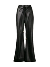 Nanushka Chimo Cropped Vegan Leather Wide-leg Pants In Black