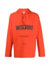 Moschino Logo Print Hoodie In Orange