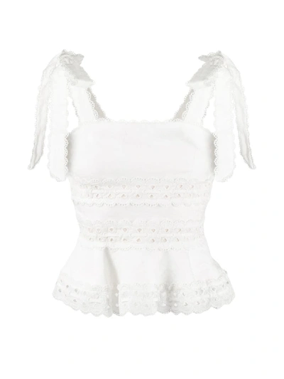 Zimmermann Broderie Anglaise Top In White
