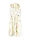 RED VALENTINO FLORAL PRINT PLEATED DRESS,14776829