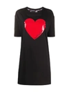LOVE MOSCHINO HEART PRINT T-SHIRT DRESS,W592320M387614773212