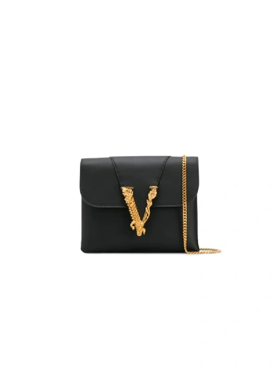 Versace Virtus Crossbody Bag In Black