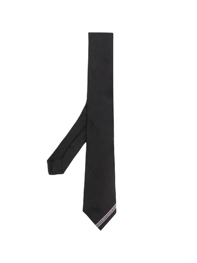 Givenchy Silk Jacquard Logo Tie In Black