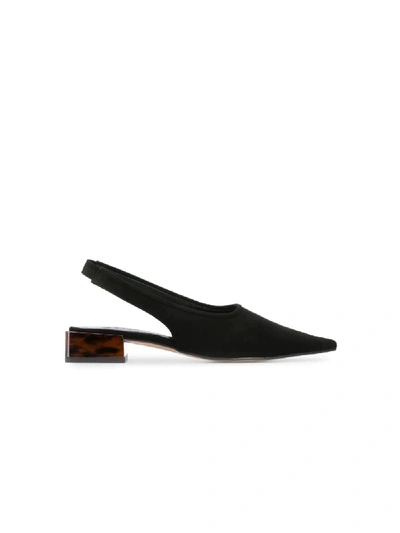 Ganni Sling Back Pointed Pumps In 黑色