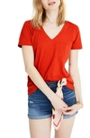 Madewell Whisper Cotton V-neck Pocket Tee In Ripe Persimmon