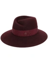 Maison Michel Purple Virginie Rope Band Rabbit Felt Hat In Red