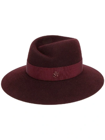 Maison Michel Purple Virginie Rope Band Rabbit Felt Hat In Red