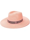 MAISON MICHEL PINK WOMEN'S PINK STRAW CHARLES HAT,1020069002