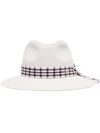 MAISON MICHEL HENRIETTA CHECK-RIBBON HAT,E9789418-38D5-156C-6C10-8E76FA60A192