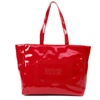 VERSACE Red Patent Tote Bag With Logo