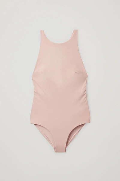 Cos Swimsuit With Cross-over Back In Pink