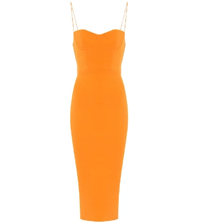Alex Perry Lee Stretch-crêpe Midi Dress In Orange