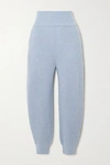 STELLA MCCARTNEY RIBBED CASHMERE AND WOOL-BLEND TAPERED PANTS
