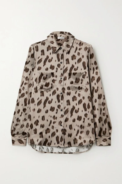 Anine Bing Vivienne Leopard-print Silk-satin Shirt In Leopard Print