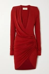 ALEXANDRE VAUTHIER RUCHED STRETCH-JERSEY MINI DRESS