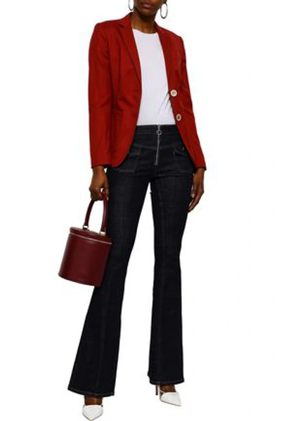 Victoria Beckham Mid-rise Flared Jeans In Dark Denim