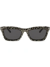 MICHAEL KORS RECTANGULAR FRAME LEOPARD PRINT SUNGLASSES