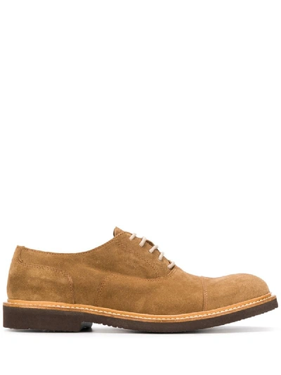 Eleventy Lace-up Suede Shoes In Neutrals