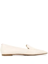 Aeyde Aurora Croc-effect Leather Loafers In Neutrals
