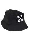 OFF-WHITE BUCKET HAT BLACK WHITE,11193181