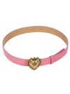 Dolce & Gabbana Devotion Belt In Pink Lux Leather In Pink