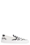Saint Laurent Venice Zebra-stripe Canvas Slip-on Sneakers