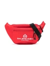 BALENCIAGA RED MEN'S PARIS EXPLORER BELT BAG,482389 9WB55