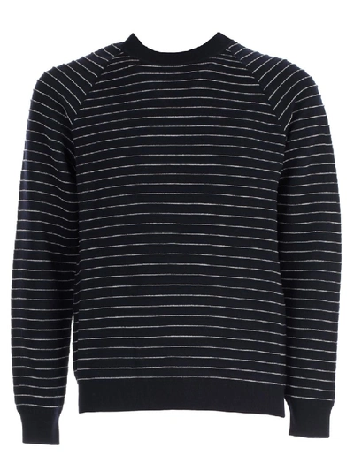 Giorgio Armani Striped Jacquard Pullover In Black