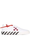 OFF-WHITE WHITE VULCANISED STRIPED LOW TOP SNEAKERS