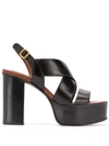 SEE BY CHLOÉ INTERTWINING-STRAPS PLATFORM SANDALS