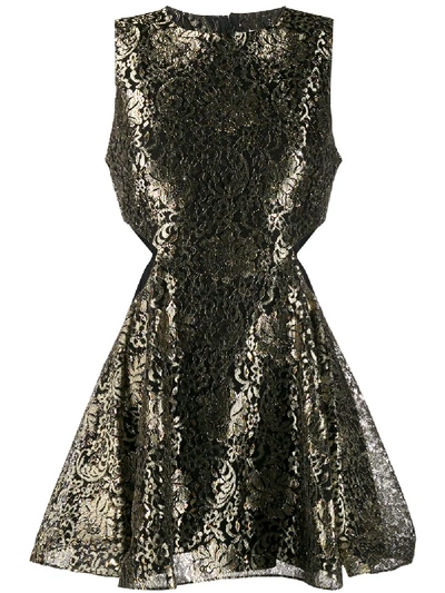 Alice Mccall Floral Jacquard Cut-out Dress In Black