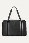 PARAVEL FOLD-UP LEATHER AND GROSGRAIN-TRIMMED SHELL WEEKEND BAG