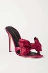 GIUSEPPE ZANOTTI BOW-EMBELLISHED SATIN MULES