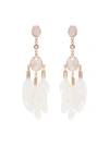 JACQUIE AICHE 14KT ROSE GOLD DIAMOND AND MOONSTONE DROP EARRINGS