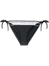 Calvin Klein Ck Logo Tie Side Bikini Bottom In Black
