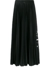 Valentino Vltn Star Pleated Skirt In Black