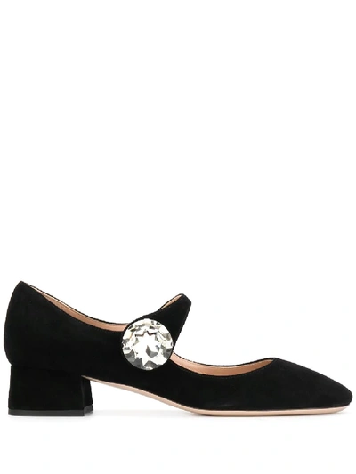 Miu Miu Crystal-embellished Mary Jane Pumps In 黑色