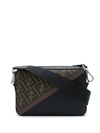 Fendi Ff Motif Messenger Bag In Brown