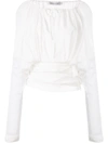 CHRISTOPHER ESBER SHEER RUCHED BLOUSE