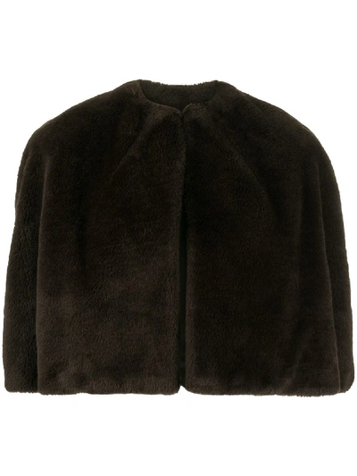 Pre-owned Yohji Yamamoto 1990s Faux Fur Bolero In Brown